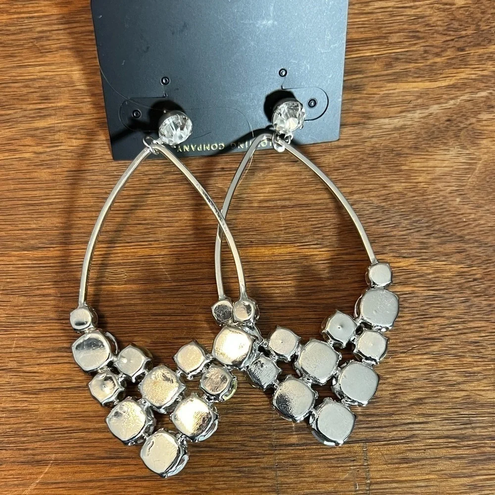 Silver Chandelier hoop Earrings